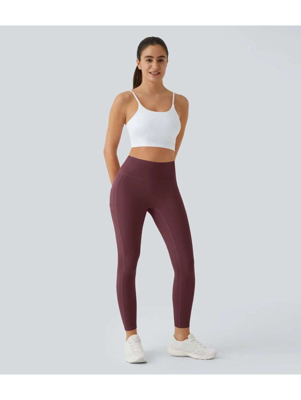 Halara SoftlyZero High Waisted Leggings-UPF50+ Red Mahogany Size M - Picture 8 of 8
